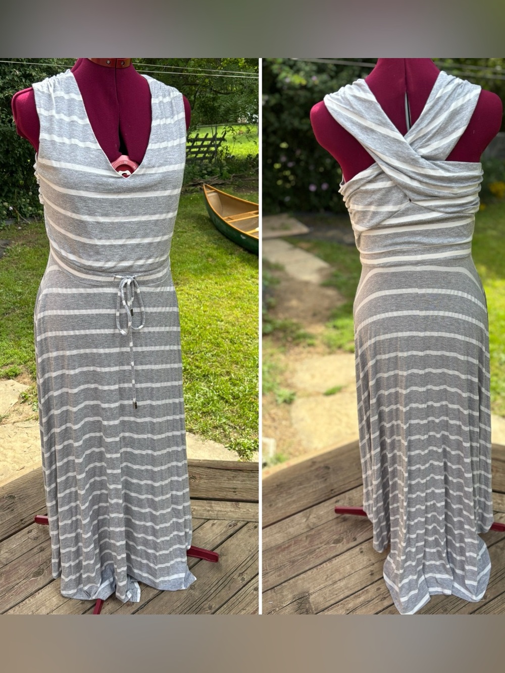 Saint Tropez cross-back cotton jersey maxi dress